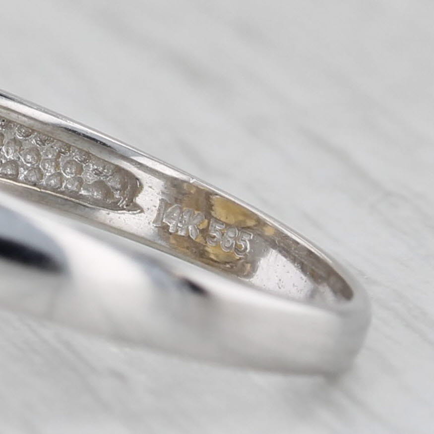 5.87ctw Brown Citrine Flower Diamond Ring 14k White Gold Cocktail Size 9.25