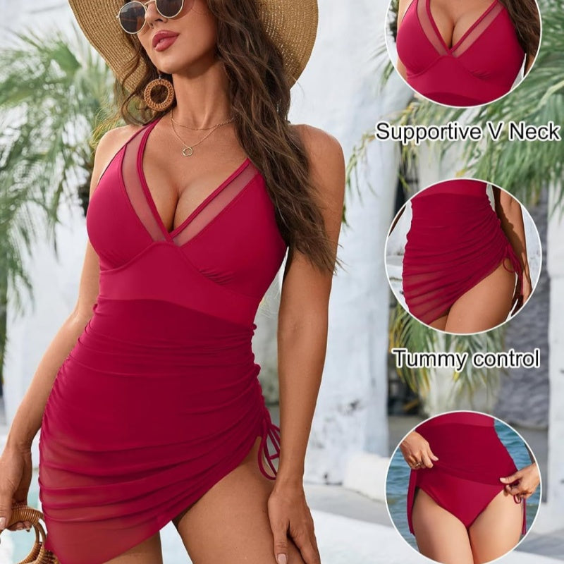 💥Special Sale 49% OFF💃Slimming Mesh Sheer Sarong Wraps Swimsuit