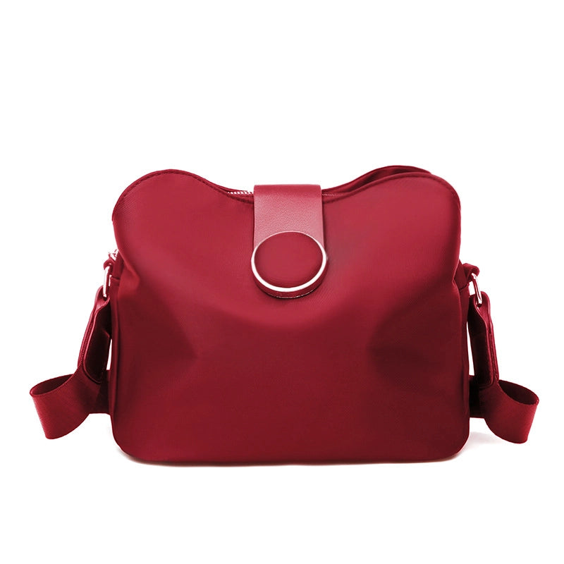Women's Small Nylon Oxford Cloth Solid Color Basic Square Zipper Crossbody Bag