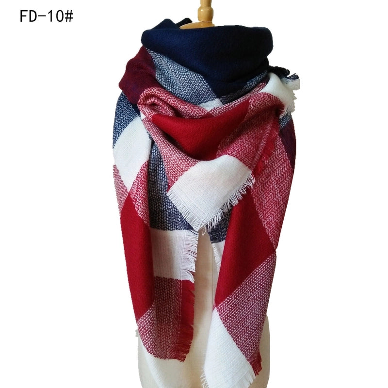 Women's Casual Color Block Imitation Cashmere Scarf
