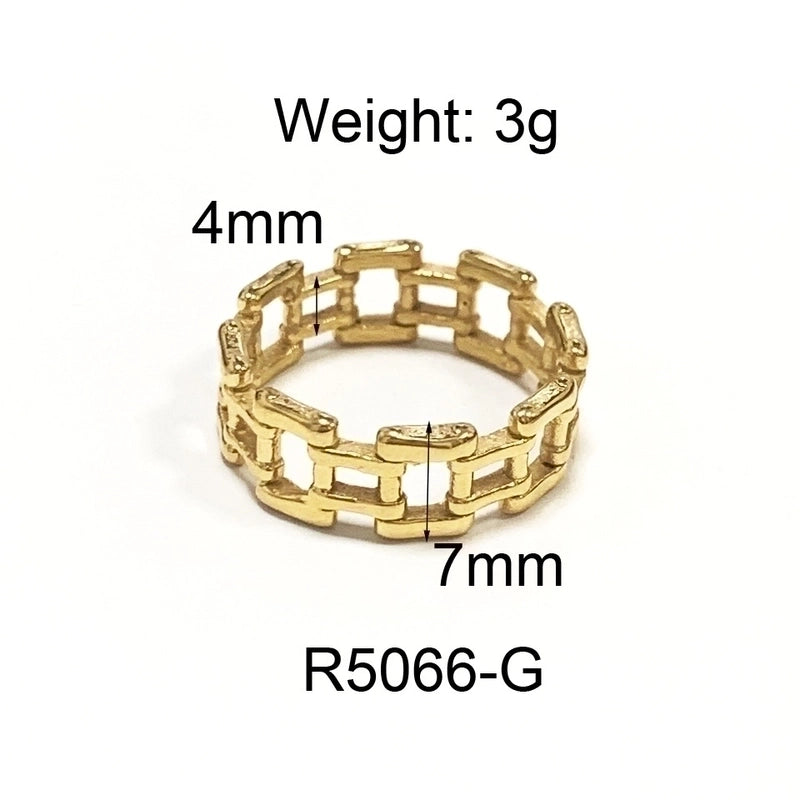 Commute Geometric 304 Stainless Steel Titanium Steel 18K Gold Plated Plating Rings