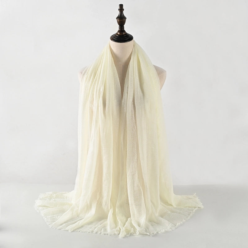 Women's Vacation Minimalist Solid Color Cotton Silk Scarf