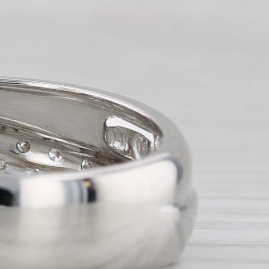 0.30ctw Pave Diamond Overlay Ring 14k White Gold Size 7 Wedding Band