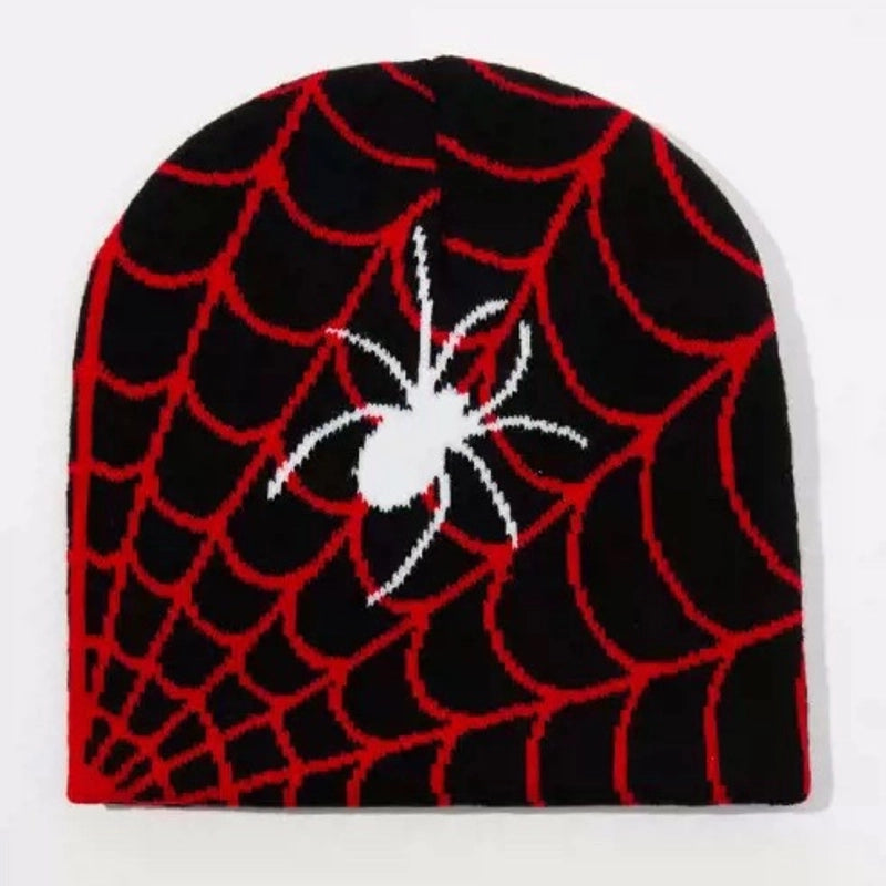 Unisex Hip-Hop Vintage Style Spider Spider Web Eaveless Wool Cap