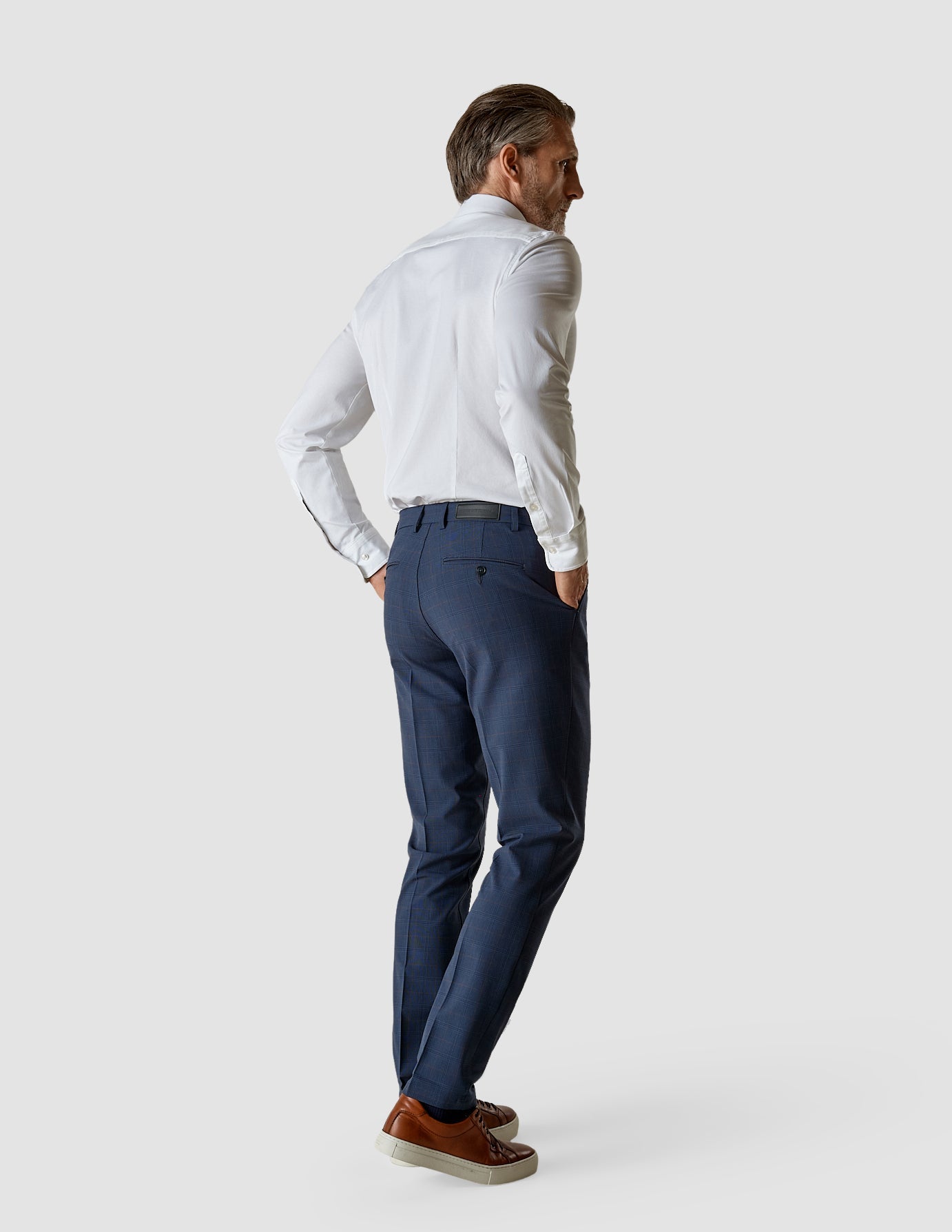 Suit Pants Slim Royal Blue Check