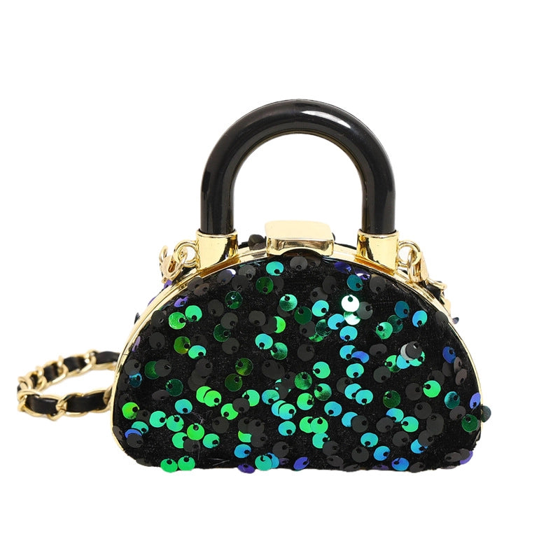Women's Mini Canvas Heart Shape Streetwear Heart-shaped Lock Clasp Shoulder Bag