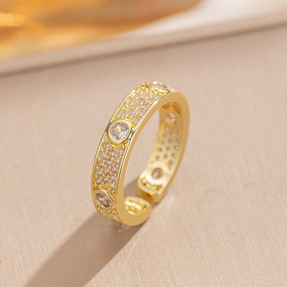 Round Diamond Full Inlaid Zircon Bracelet Women'S Round Bracelet Hot Sale