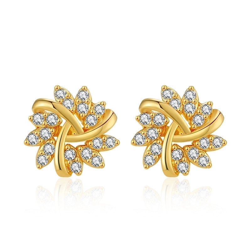 1 Pair Sweet Minimalist Moon Heart Shape Plating Inlay Copper Zircon Ear Studs