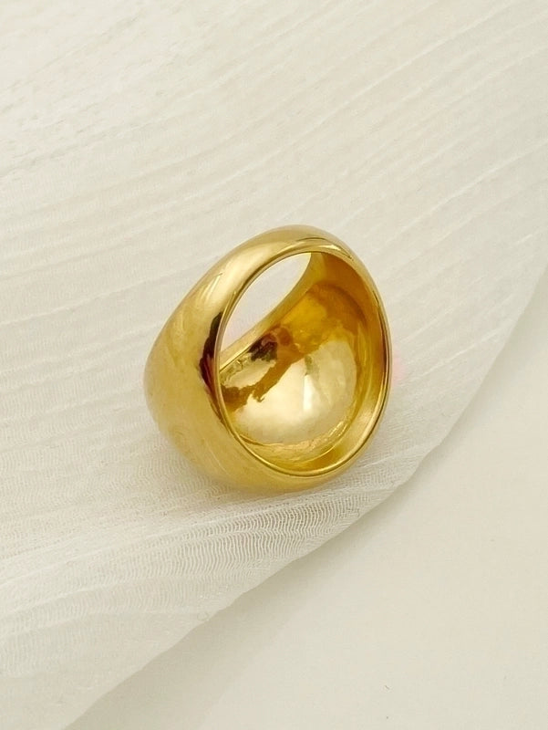 304 Stainless Steel 14K Gold Plated Casual Minimalist Plating Solid Color Rings
