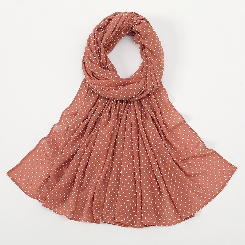 2 Pieces Women's Sweet Solid Color Chiffon Printing Shawl