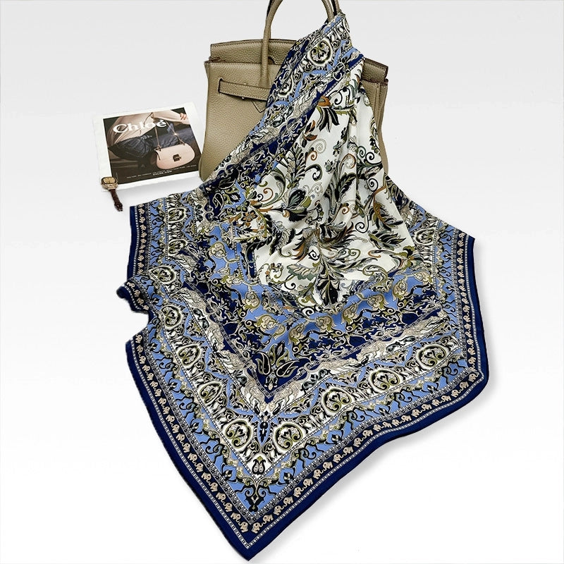 Women's Elegant Minimalist Printing Silk Printing Silk Scarf