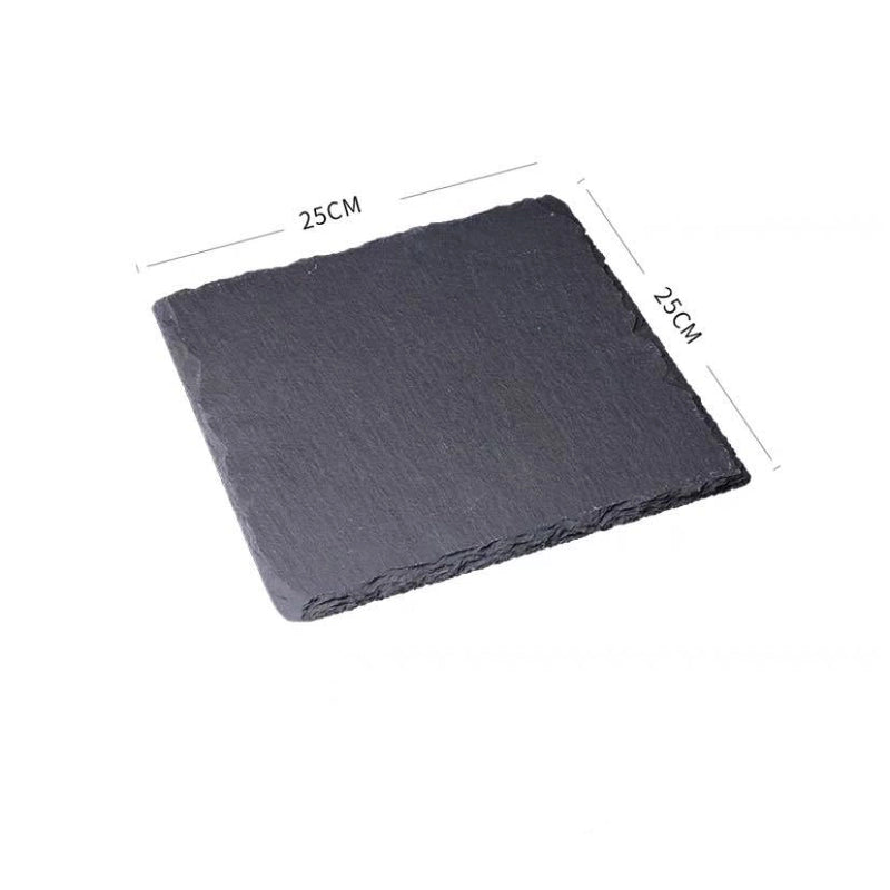 Slate Dinner Plate Dessert Sushi Plate Western Food Black Slate Plate Tableware Flat Plate Barbecue Steak Plate