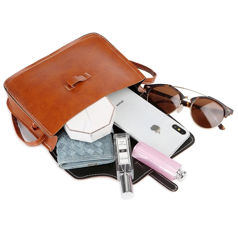 Women's Small Pu Leather Solid Color Vintage Style Square String Crossbody Bag