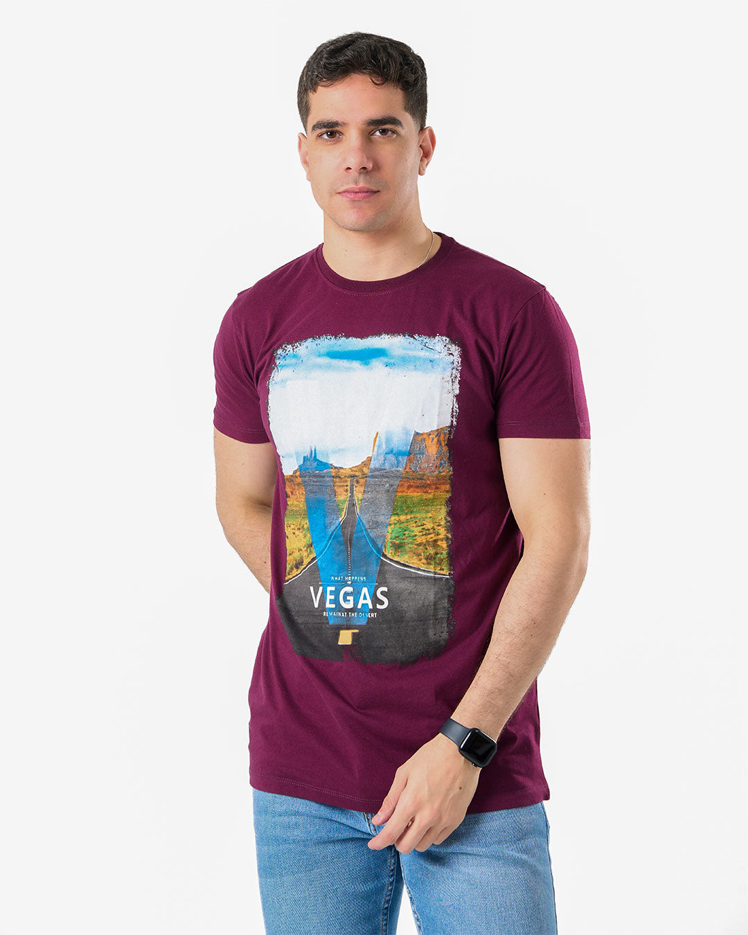 Vegas Printed Short Sleeve Mens T-shirt