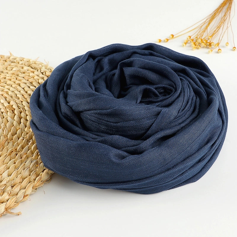 Women's Sweet Solid Color Cotton Silk Scarves