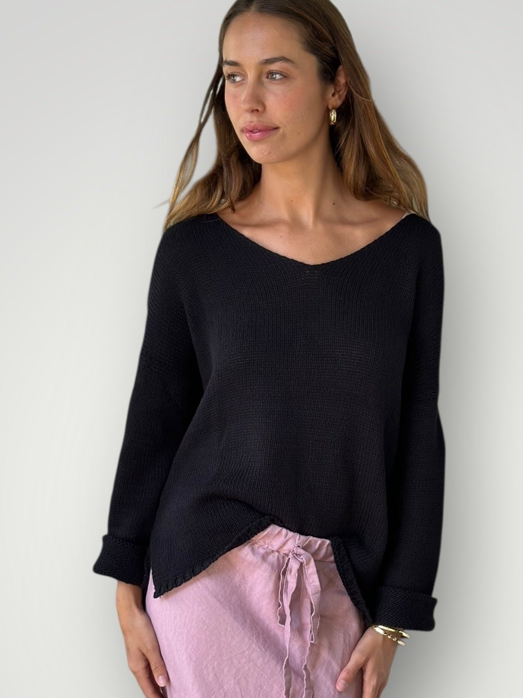 jamie cotton knit - black