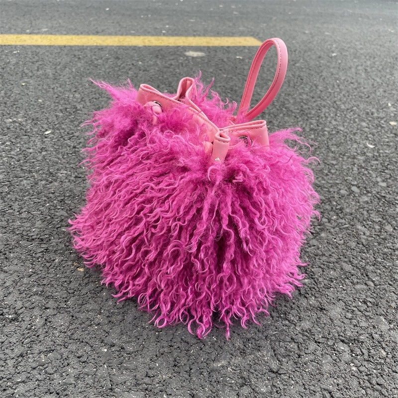 Women's Medium All Seasons Plush Basic Bucket Bag