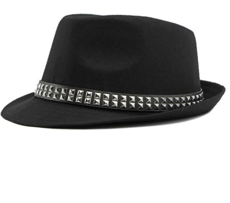 Unisex Retro Solid Color Big Eaves Fedora Hat