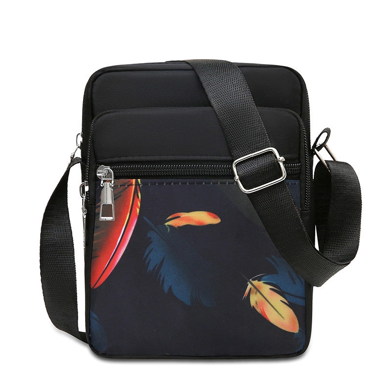 Women's Small Oxford Cloth Printing Classic Style Square Zipper Crossbody Bag Square Bag
