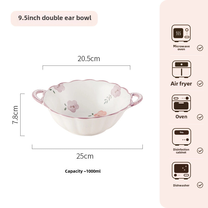 Purple Ceramic Bowl And Dish Set Household  Bowl And Dish Fresh Dinner Housewarming Dish Bowl And Chopsticks Set