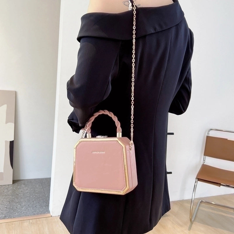 Women's Small Summer Pu Leather Elegant Square Bag