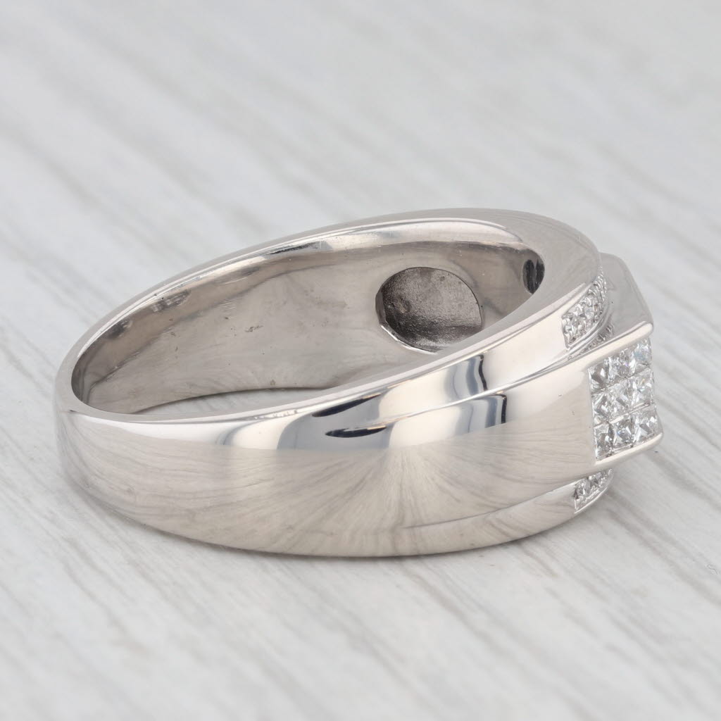 1.24ctw Men's Diamond Band 14k White Gold Size 12.25