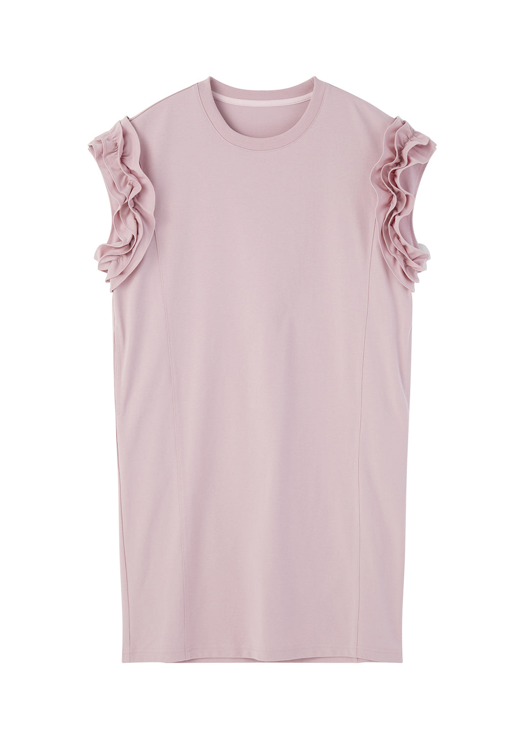 Women Pink Oversized Cotton Tea Dresses Butterfly Sleeve