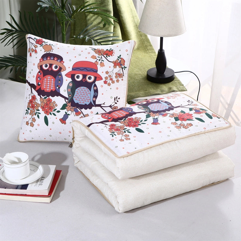 Pillow Quilt Dual-use Two-in-one Four-season Universal Car Thin Cushion Sleeping Blanket Activity Gift Printing