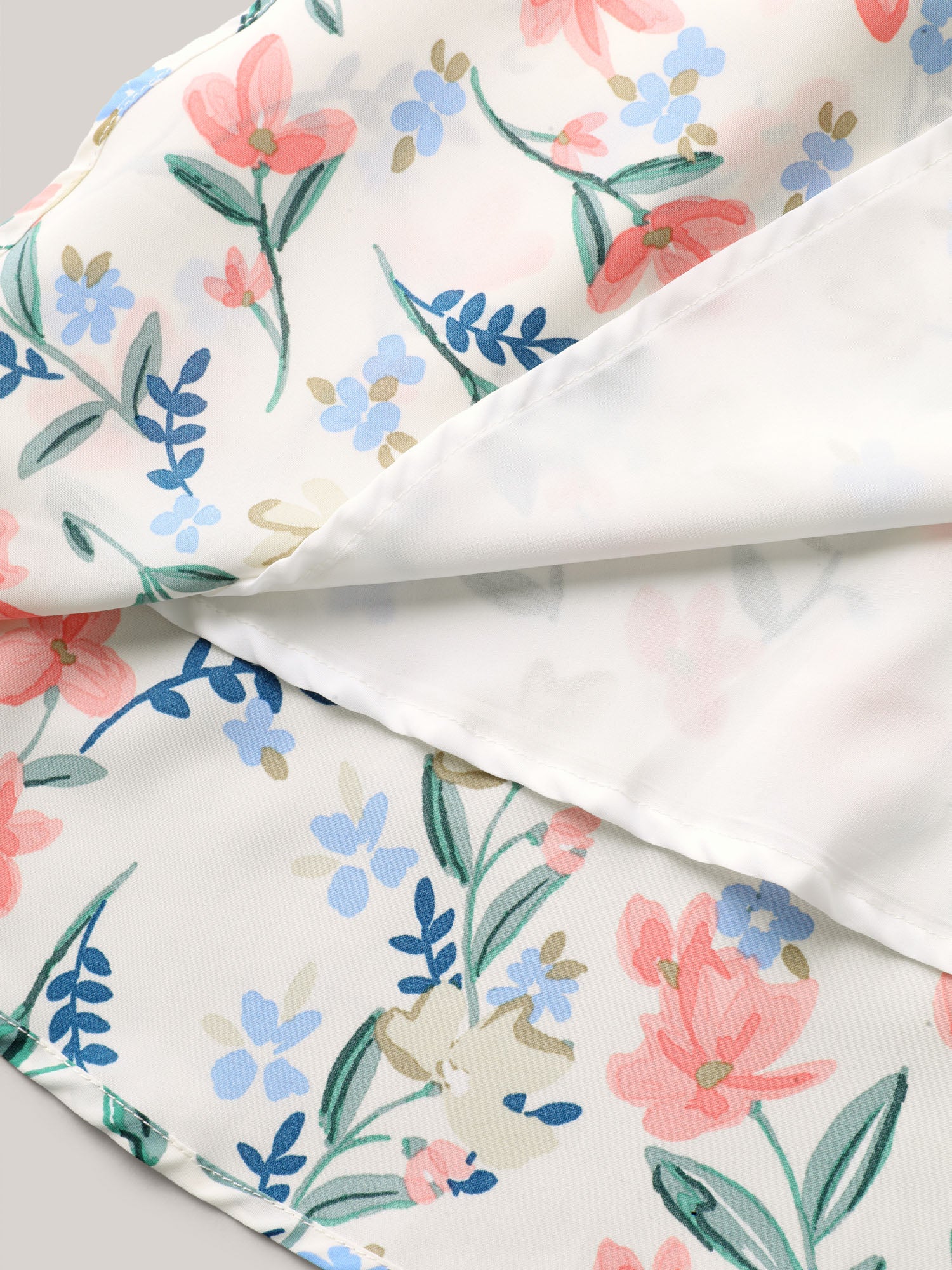 Shirred Waist Floral Print Pockets Midi Dress
