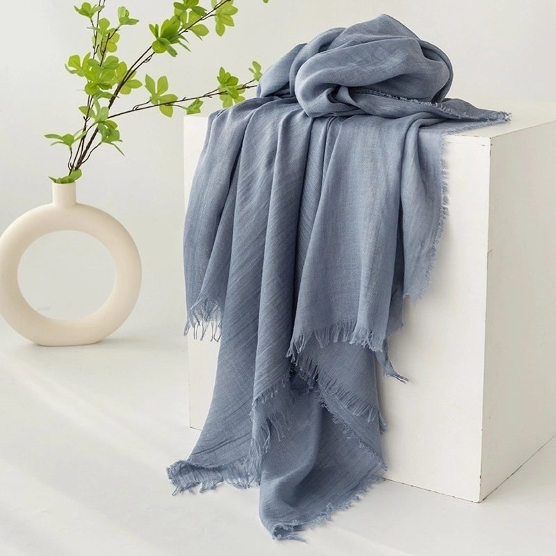 Women's Minimalist Solid Color Polyester Silk Scarf