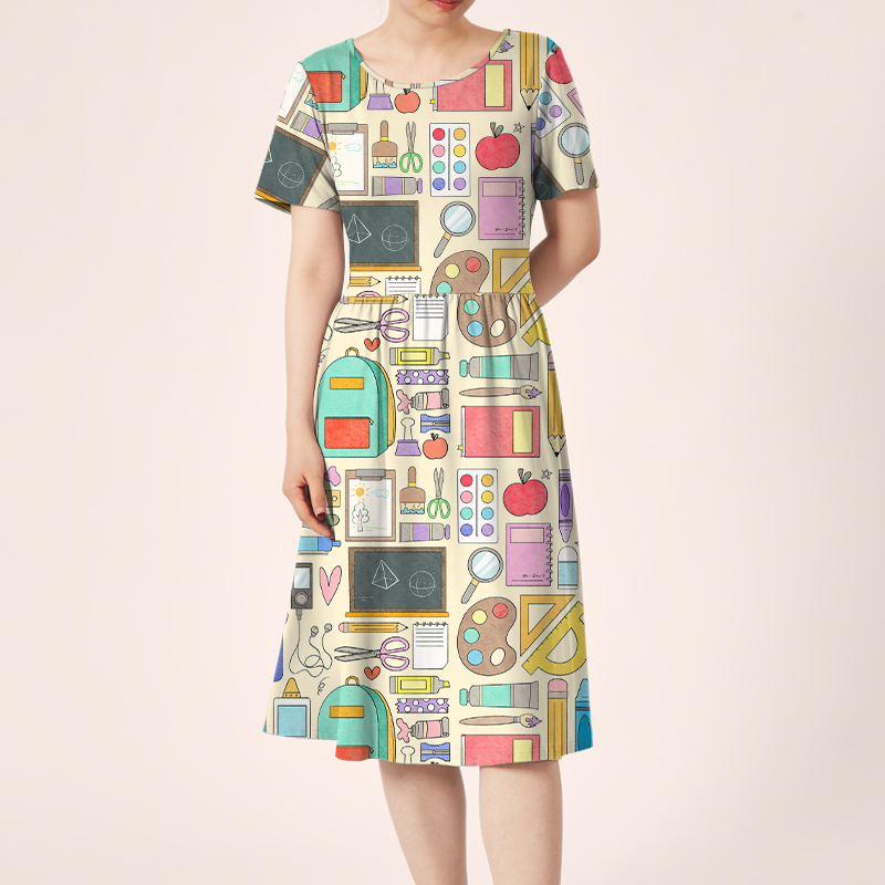 Teacher's Staff Teacher Printed One Piece Dress