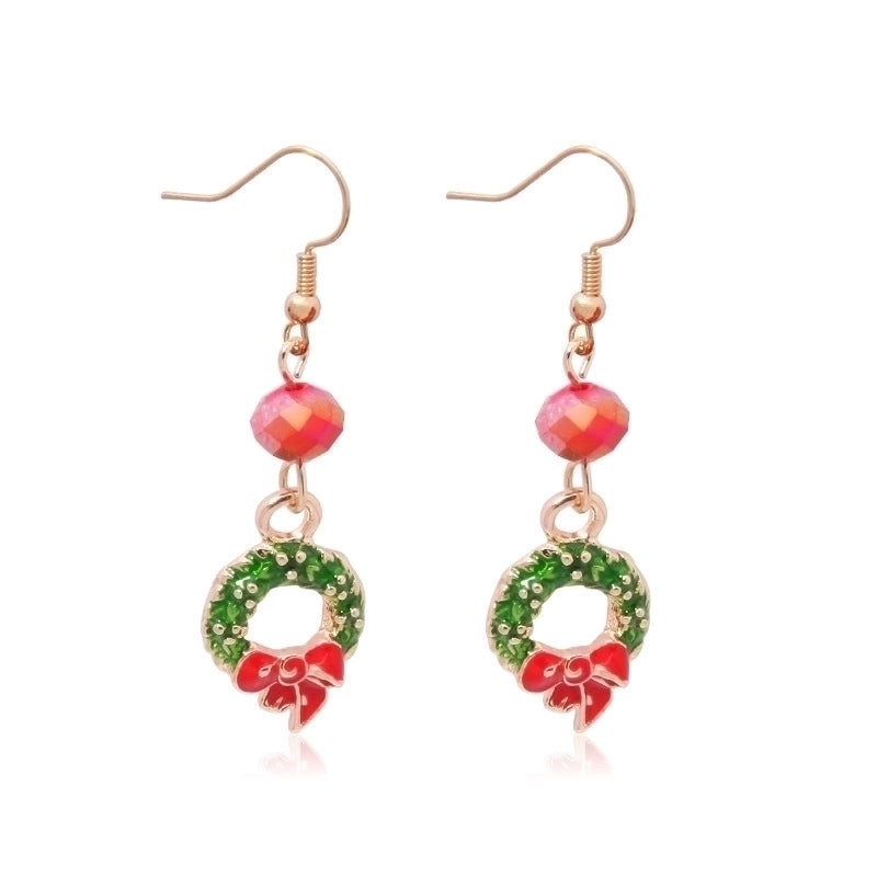 Fashion Santa Claus Christmas Socks Bell Epoxy Alloy Earrings
