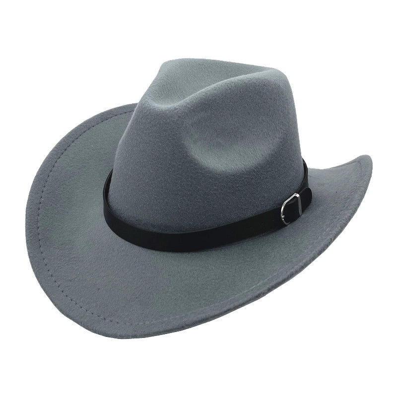 Felt Top Hat Curved Edge Classic Belt Buckle Panama Hat Gentleman Hat Sun Protection Sun Hat One-piece Delivery