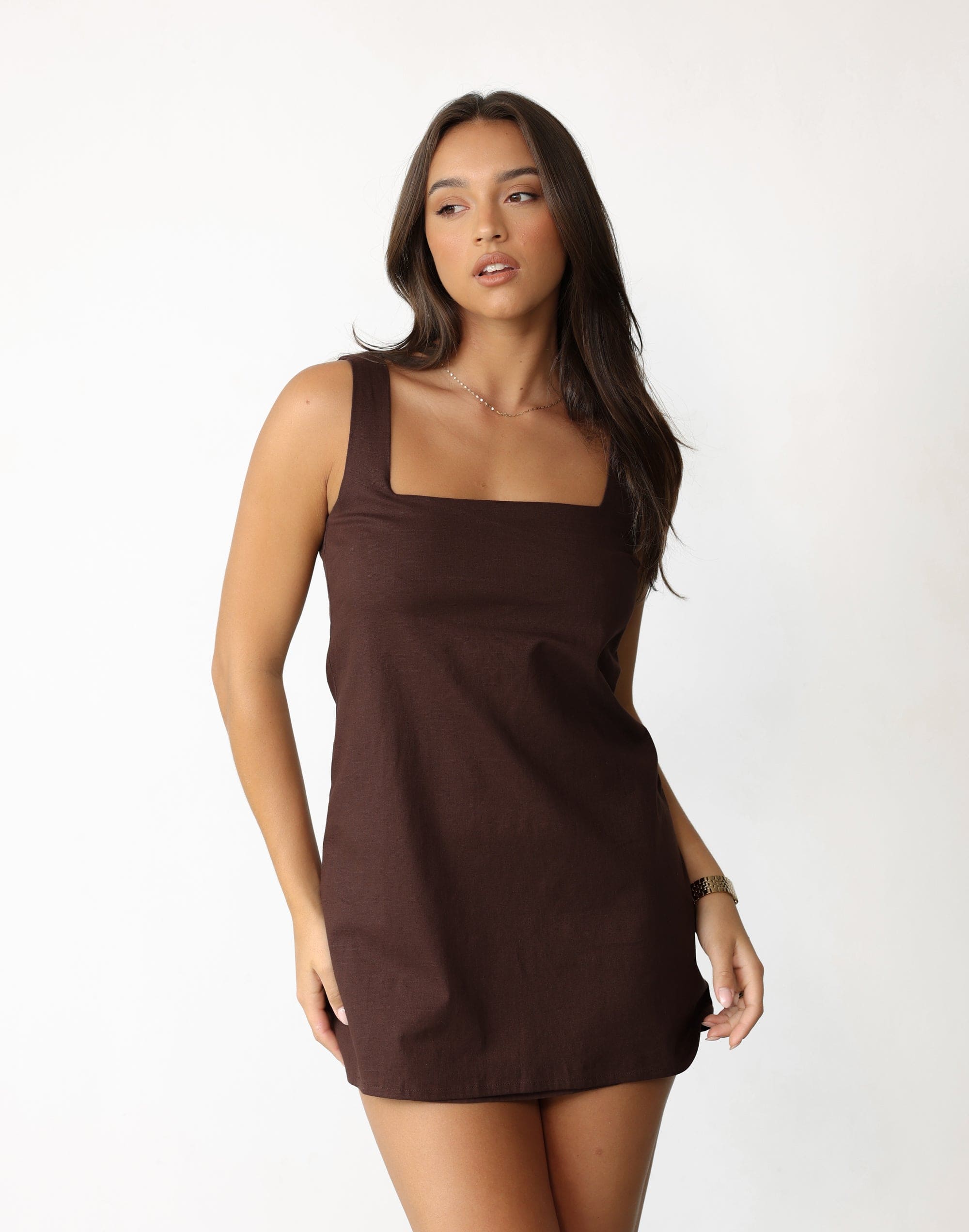 Misha Mini Dress (Cocoa)