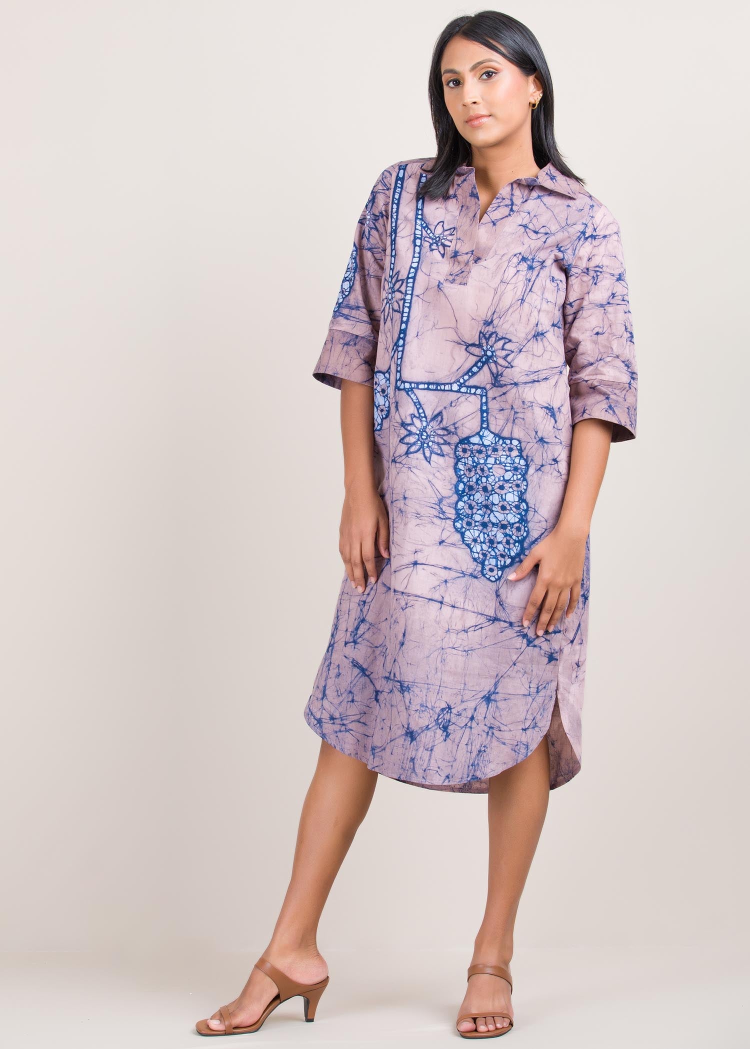 Batik shirt dress