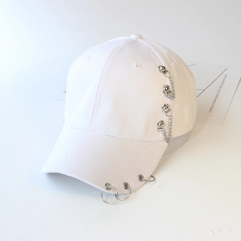 Hat Women's Korean Style Personality Chain Iron Ring Cap Student Children's Baseball Cap Spring And Summer Parent-Child Sunshade