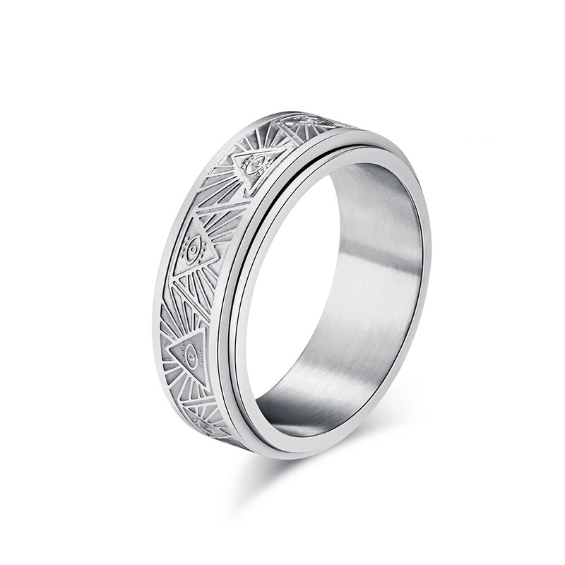 Vintage Style Geometric Devil's Eye Titanium Steel Rings