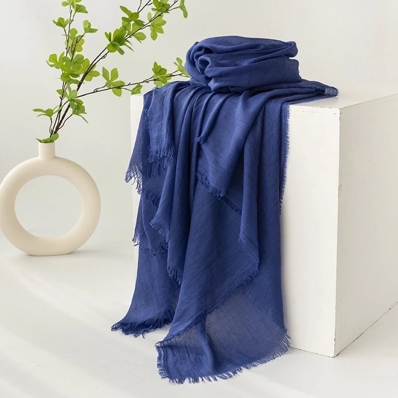 Women's Minimalist Solid Color Polyester Silk Scarf