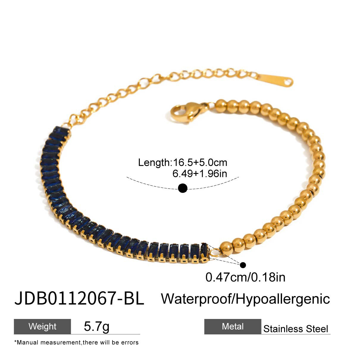 Stainless Steel Zircon Bracelet Stacking Jewelry Titanium Steel Women
