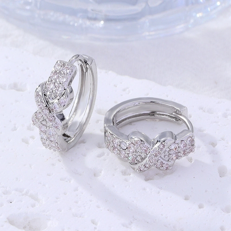 1 Pair IG Style Retro Minimalist Geometric Round Plating Inlay Copper Zircon K Gold Plated Ear Studs