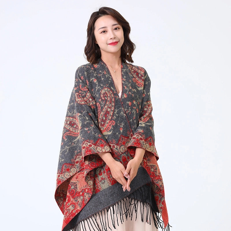 Women's Streetwear Cashew Nuts Imitation Cashmere Gradient Color Scarf