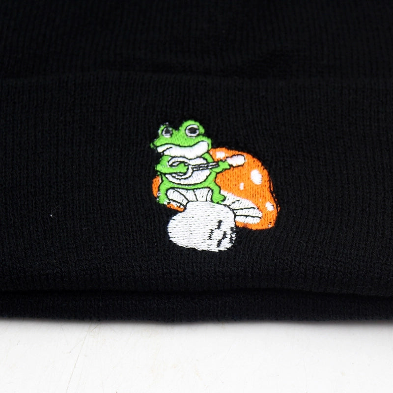 New Frog Mushroom Knitted Hat Men And Women Autumn And Winter Warm Pullover Wool Hat Beanie Hat