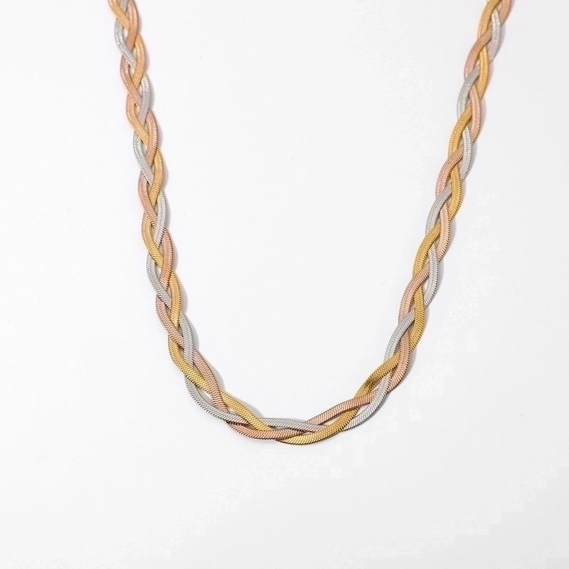Fashion Twist 304 Stainless Steel 18K Gold Plated Rose Gold Plated Plating Stainless Steel Jewelry Sets