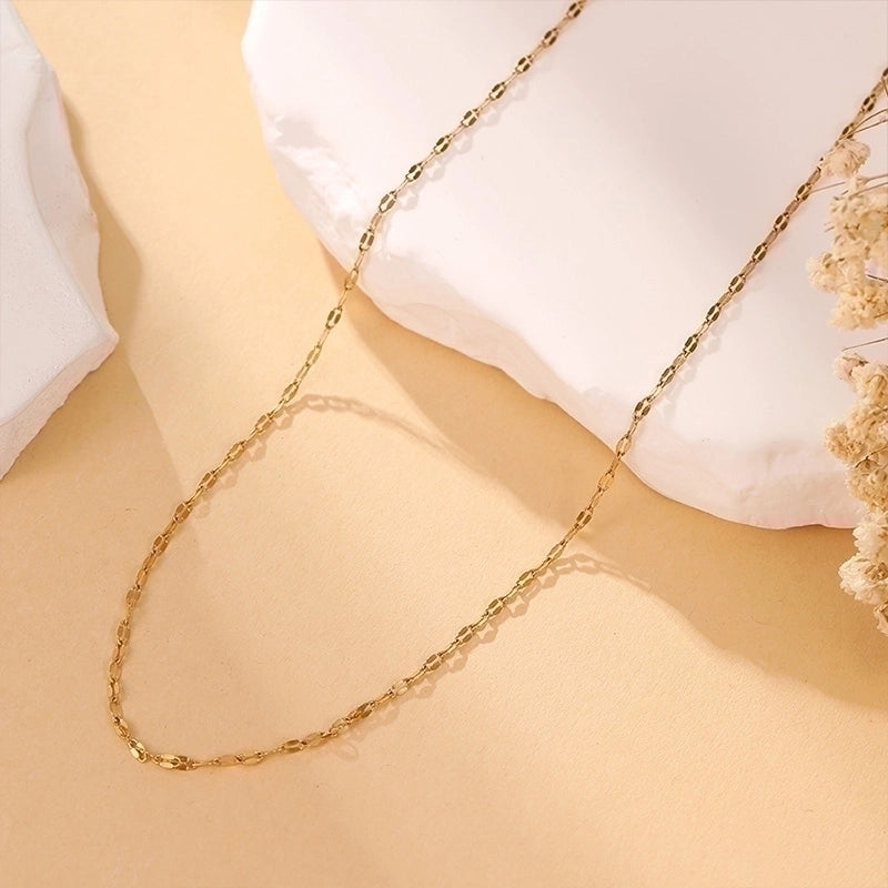 Minimalist Classic Style Solid Color Stainless Steel Gold Plated Plating Necklace
