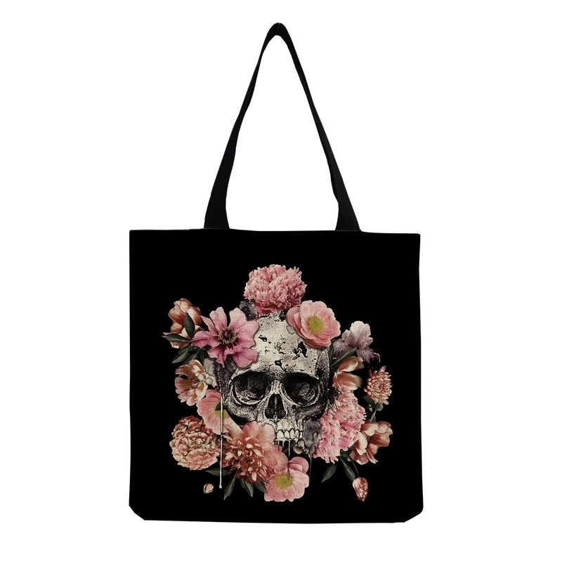Unisex Casual Punk Skull Shopping Bags