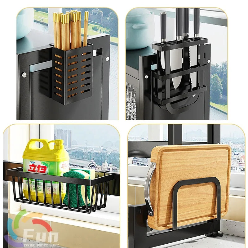 Kitchen Storage Rack Drying Rack with Dustproof Lid