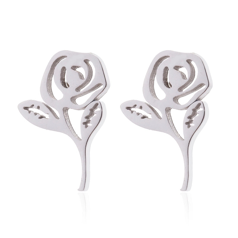 Minimalist Geometric Plating 304 Stainless Steel No Inlaid 18K Gold Plated Earrings