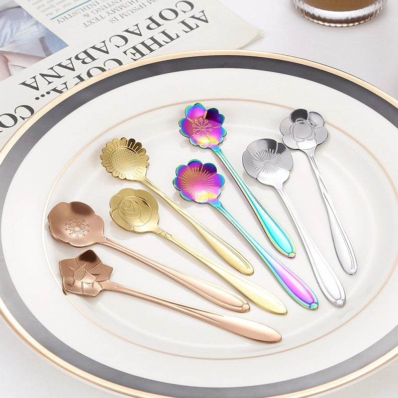 Casual Flower Stainless Steel Spoon