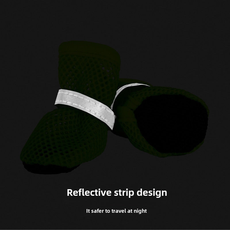 Pet Mesh Breathable Reflective Dog Shoes Non-slip Wear-resistant Sole Bixie Corgi Small Dog Mesh Shoes
