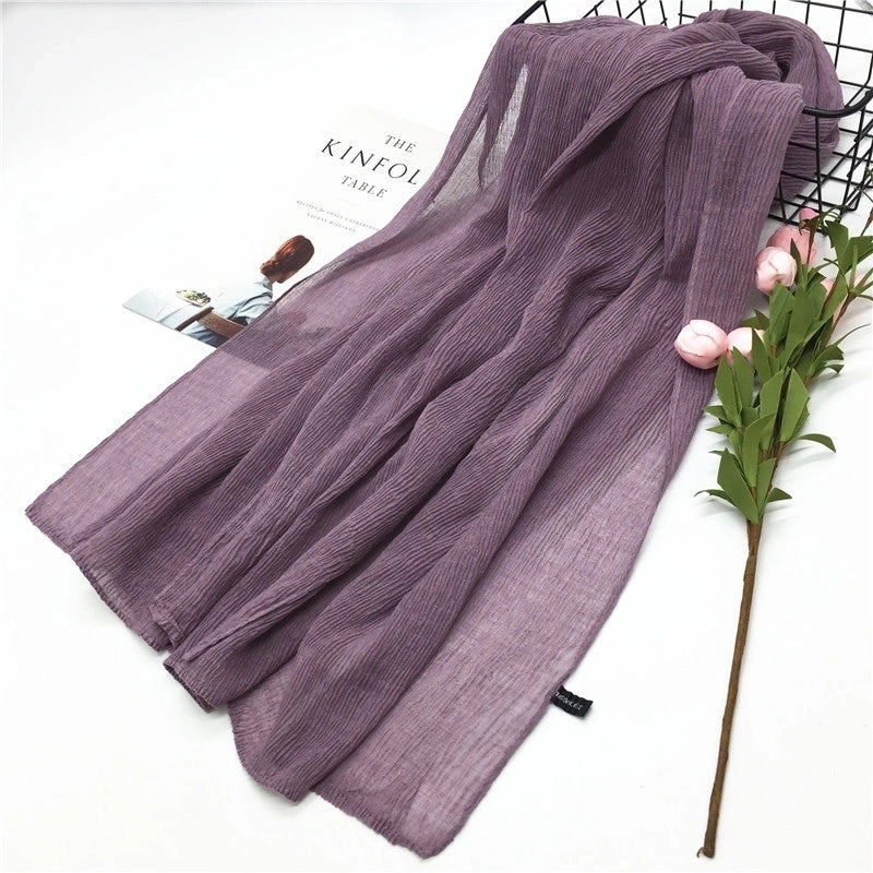 Women's Casual Minimalist Solid Color Cotton And Linen Scarf